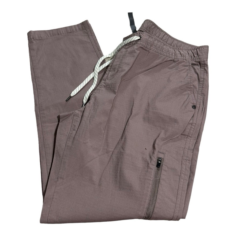 Vuori Women’s Ripstop Pants XL Light Brown Tan Straight Cargo Zip Pocket